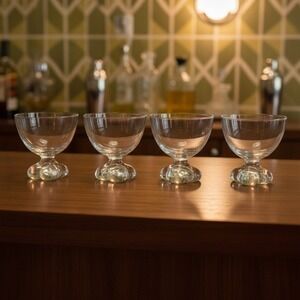 Tiffin Franciscan Du Jour‎ Champagne Coupes, Set of 4, Vintage Sherbet Glasses